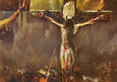 Tekening kruisdood Jezus Christus
