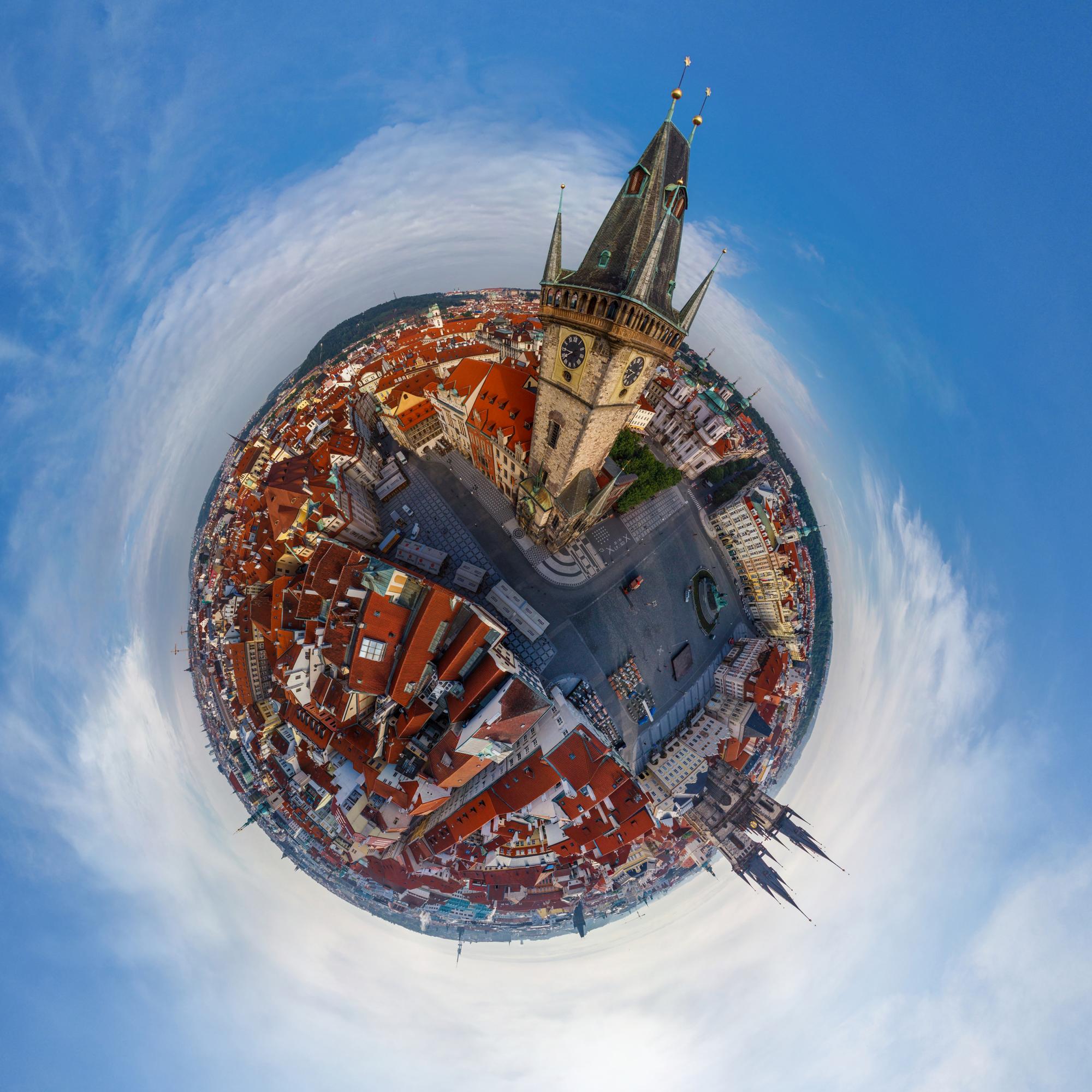 Foto van Airpano met een vissenooglens van Praag