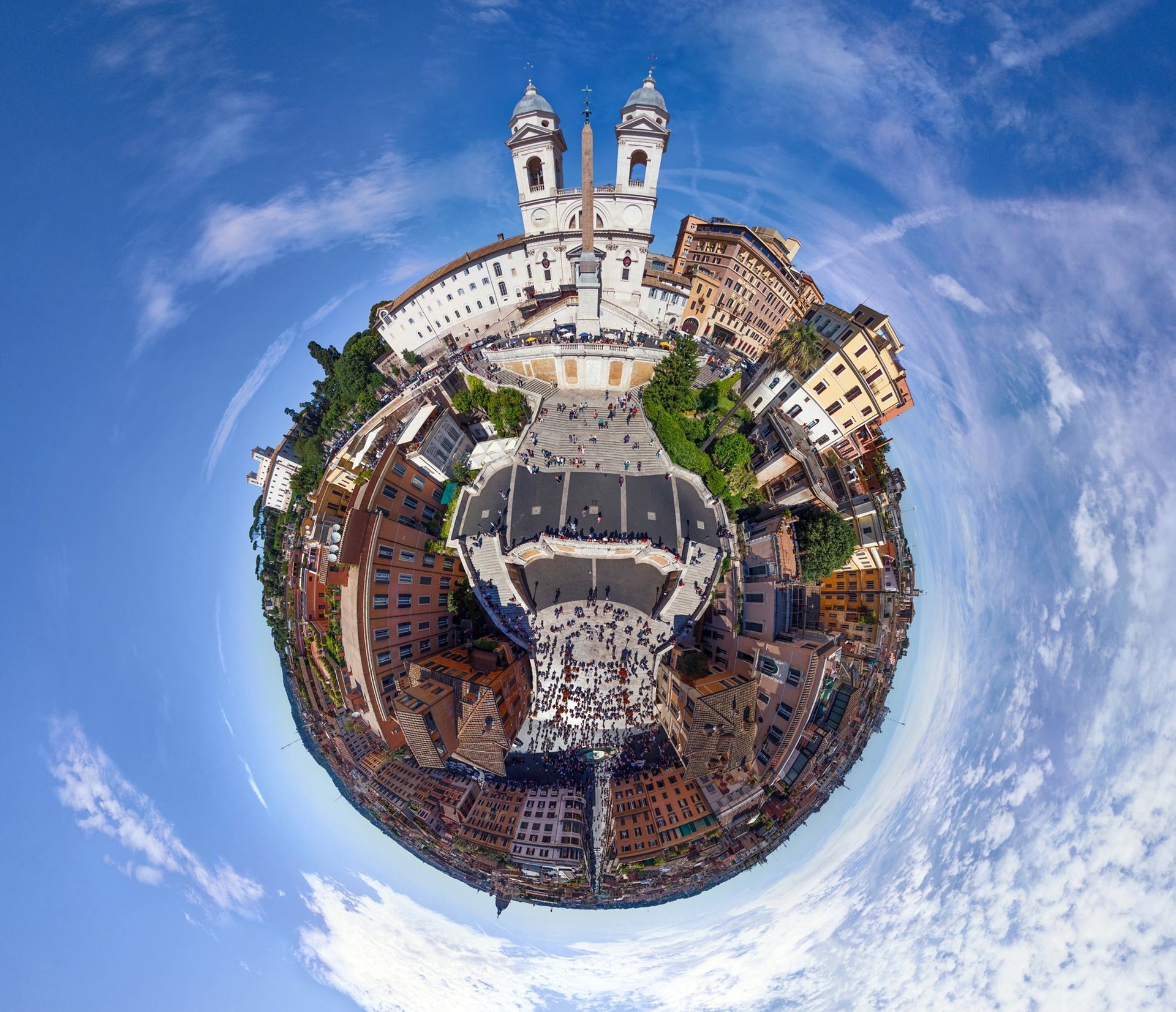 Foto van Airpano met een vissenooglens van Rome