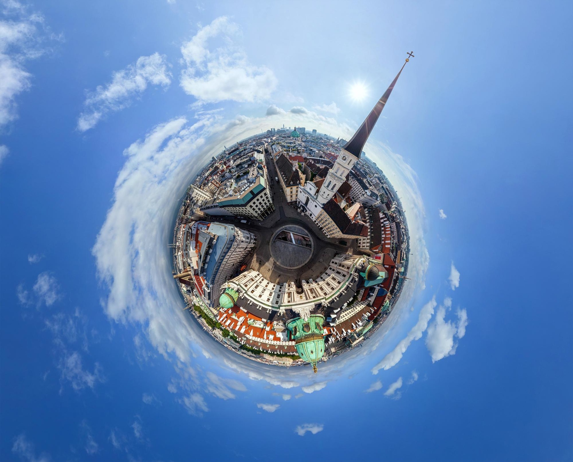 Foto van Airpano met een vissenooglens van Wenen